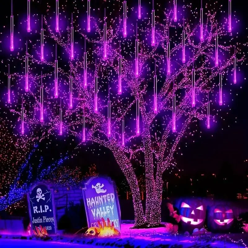 Description Picture 6 of item1/2/3/4 Set Meteor Shower Garland Holiday Light String Outdoor LED Fairy Festoon Lights Garden Street Christmas New Year Decor