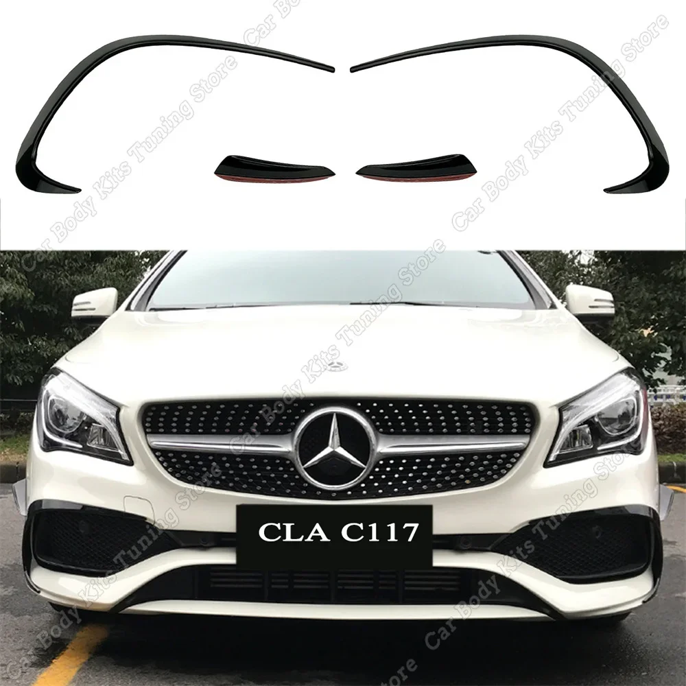 

For Mercedes CLA C117 X117 Front Bumper Spoiler Splitter Air Vent Fog Lamp Grille Trim CLA200 CLA220 CLA250 2015-2018 Tuning
