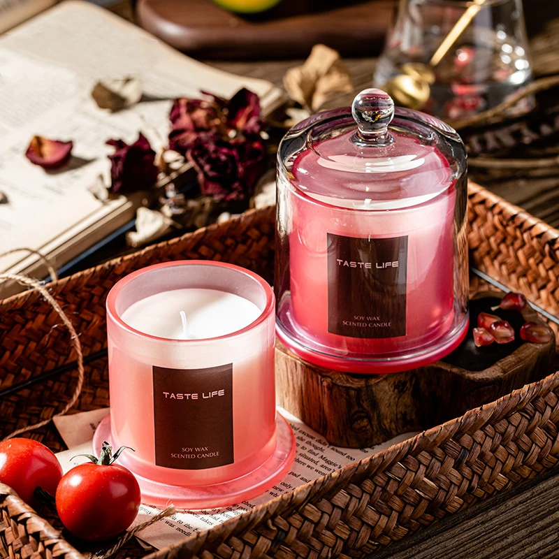 

Admiralty glass candle with hand gift SPA essential oil tropical style smoke-free aromatherapy candle home decoration ornaments