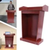 Wooden Church Classroom Lecture Stand Presentation Stand for Office Church Paint-Free Stable Structure Raised Edges 6