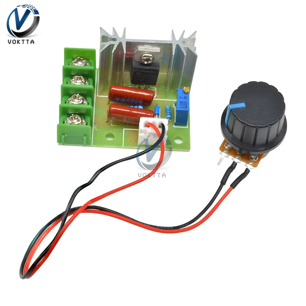 Motor Speed Controller DC Motor Speed Controller Motor Speed Controller Voltage Regulator Electric Motor Speed Controller AC 50V-220V 2000W High Power SCR Motor Speed Controller Module High Power Voltage Regulator Dimming Dimmers Governor 110V