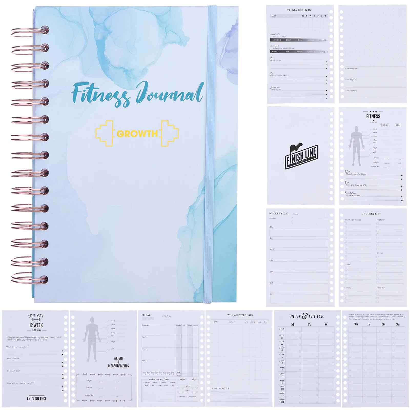 Fitness Journal Workout Planners with Diet & Calorie Personal Health
