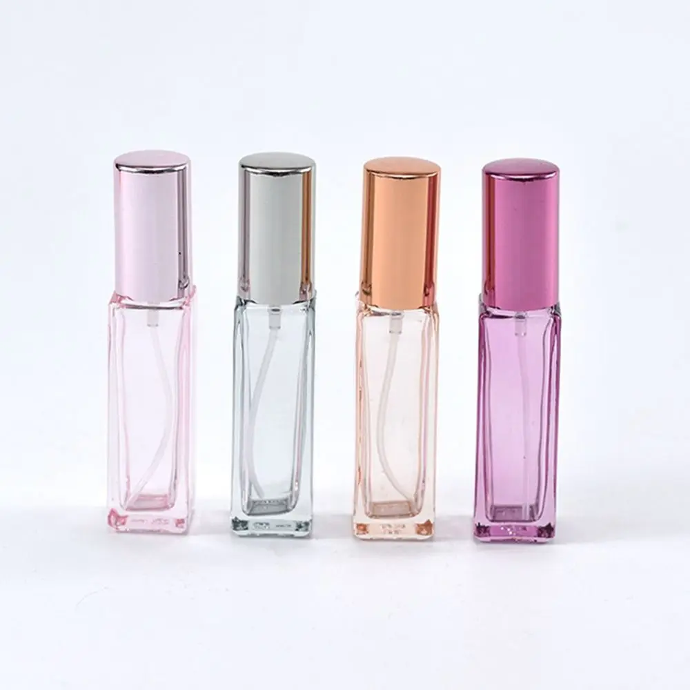 

1Pc 5/10/20ml Transparent Square Perfume Bottling Glass Thickened Portable Sample Bottling Colorful Cosmetic Sample Spray Bottle