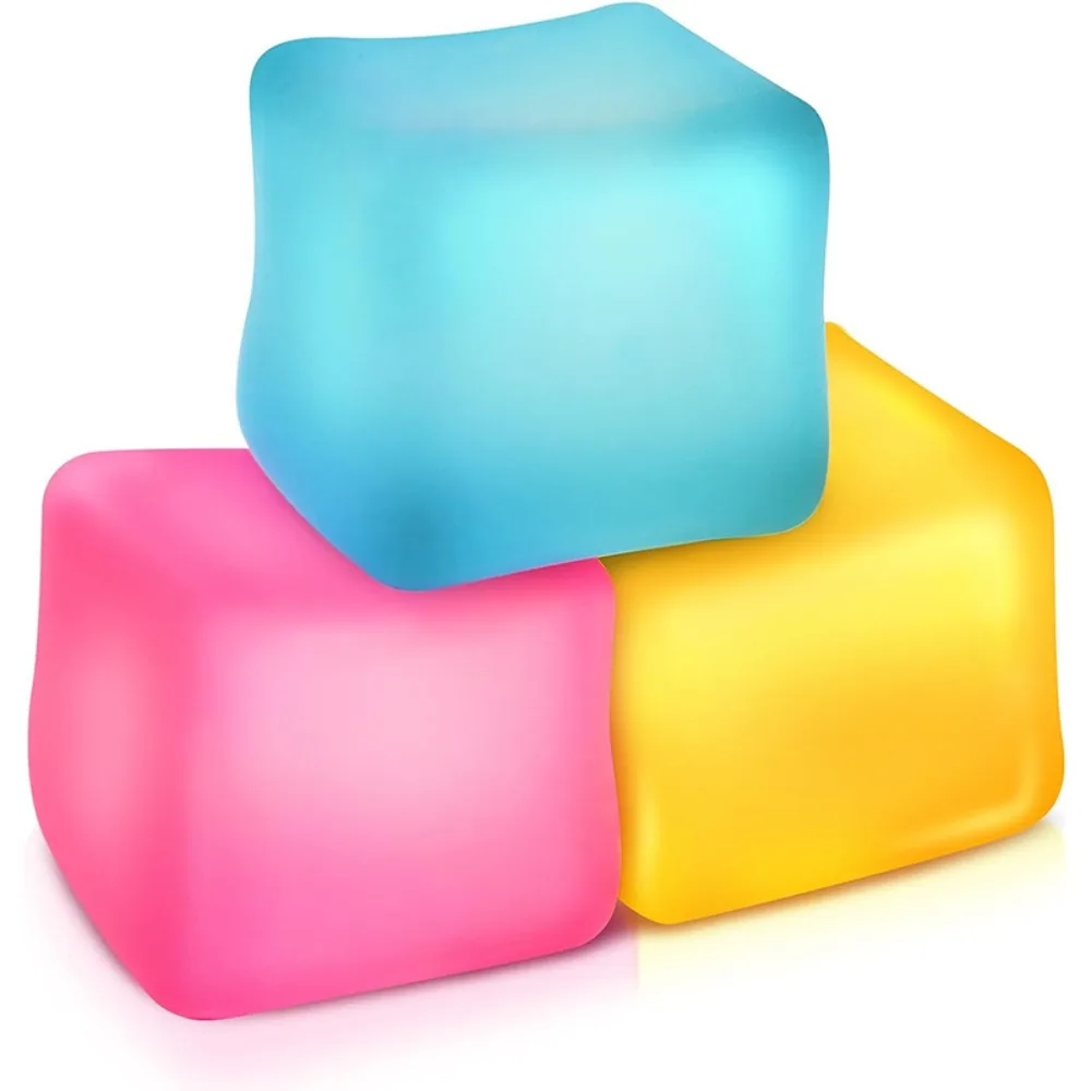 Mini 5*5cm Ice Cube Pinch Toy Stress Relief Tofu Shape Transparent Ice Block Mochi Sensory Toy Children 2