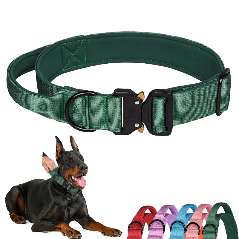 

Durable Tactical Dog Collar Military Heavy Duty For Medium Large Dogs Collars German Shepherd Walking Training Dog Accessories