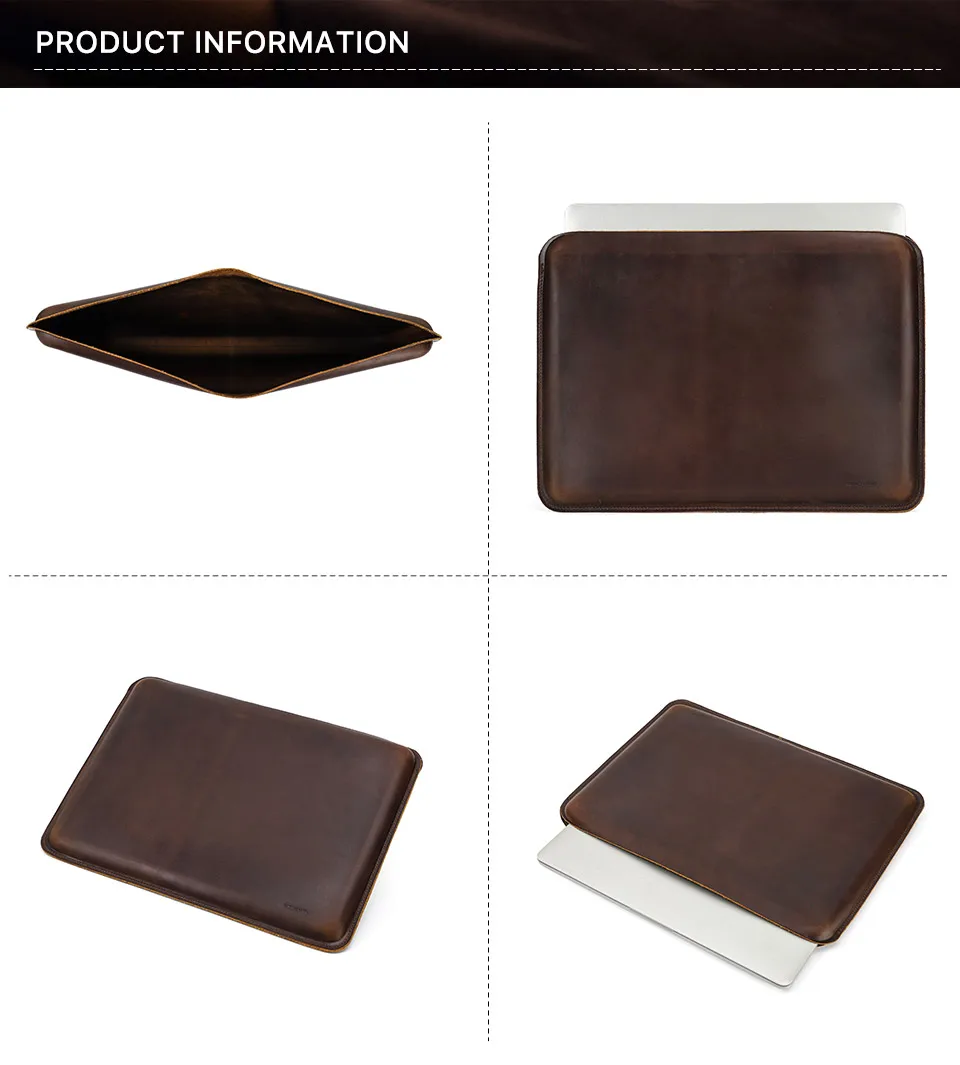 sac manches en cuir véritable pour ordinateur pochette de luxe pour macbook pro pouces macbook pro accessoires