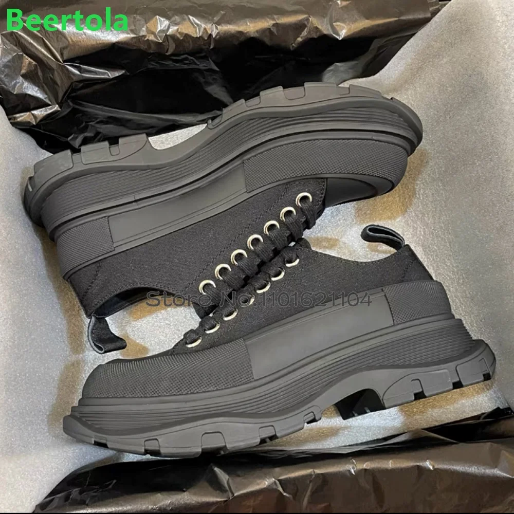 

Thick Sole Luxury Casual Flat Shoes For Female Women 2023 Autumn New Sneakers Lace-up Round Toe Shallow Fashion Elegant Shoes