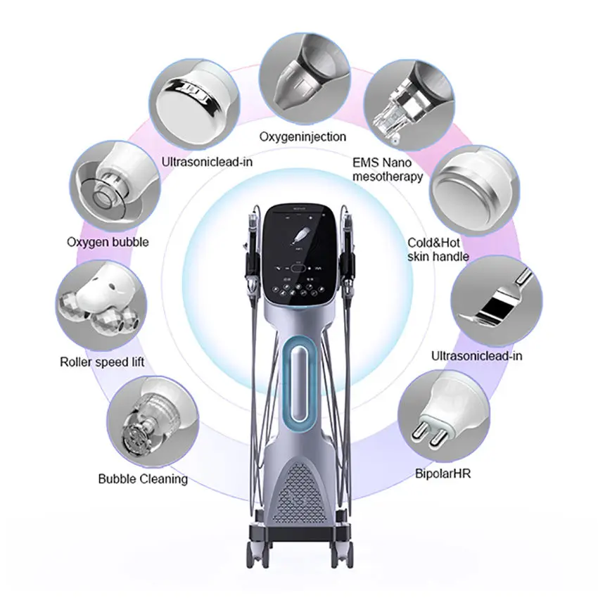 professional aqua peeling Dermabrasion machine 9 in 1 Deep cleaning facial water oxygen hydra small bubble Device 5