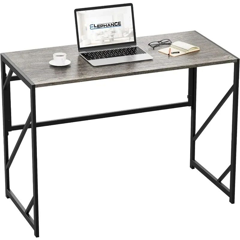 

Folding Desk Writing Computer Desk for Home Office, No-Assembly Study Office Desk Foldable Table for Small Spaces