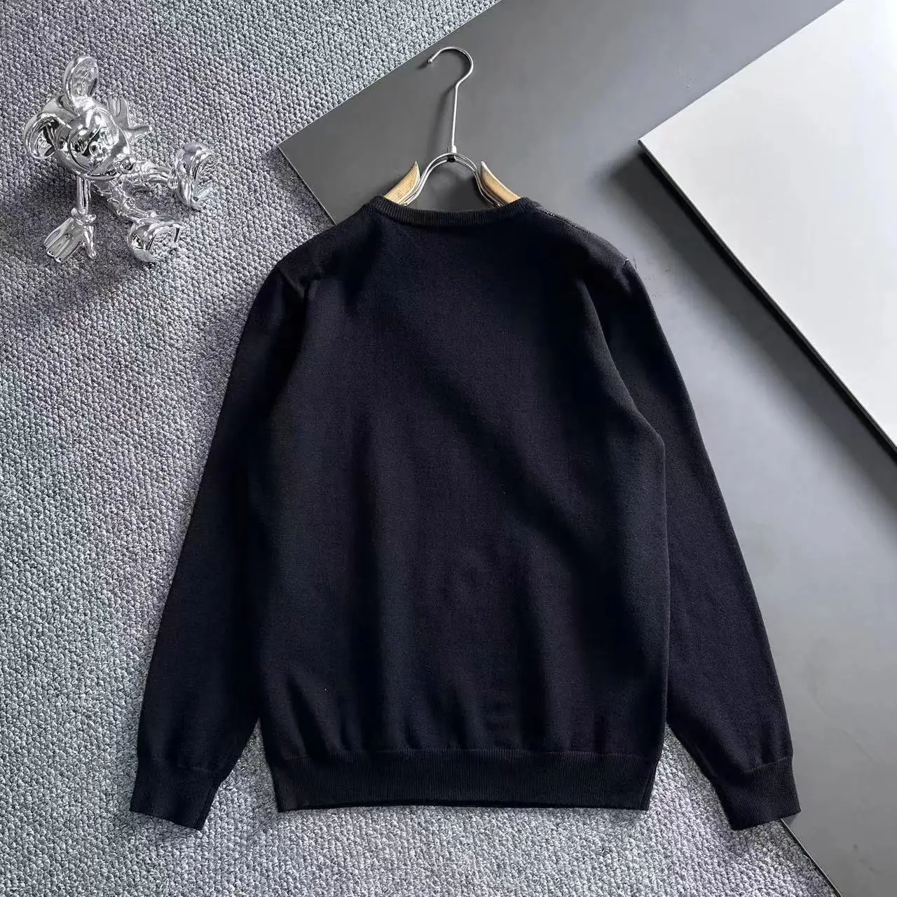 AlexPlein Skull Graffiti Intarsia-knit Sweater Men Clothing Fashion 2024 Winter Couple Wear Casual Covering Yarn Trendy Jumper