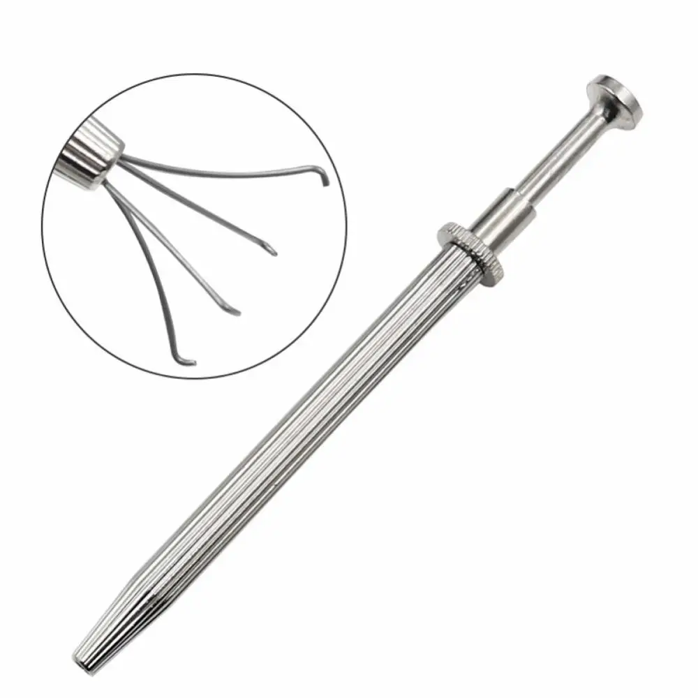 4 Claws Stainless Steel Pick-up Tool precision tweezers tweezer tool For IC Chips Gems Pearl Long Gemstone Beads Holder Tweezers