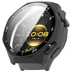 Durable Protective Case with Screen Protector for Smart Watch - 2 - in - 1 Shell with Tempered Glass Film (Black scale)