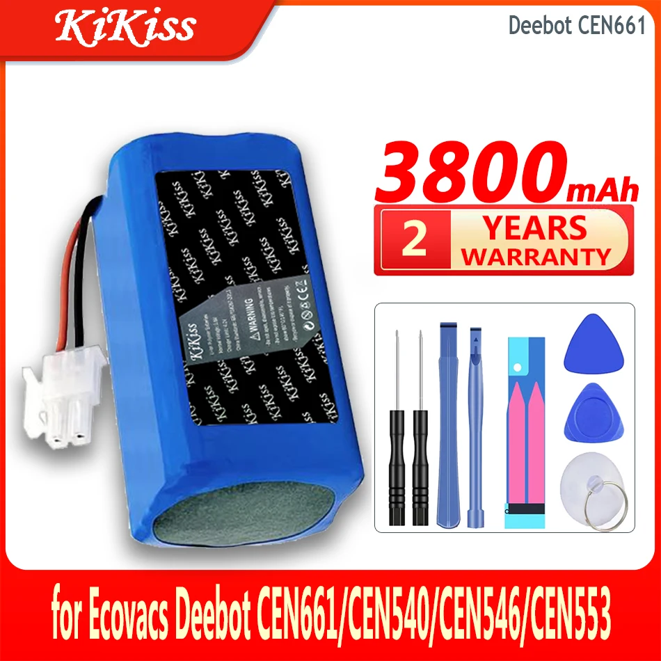 

KiKiss Battery 3800mAh for Ecovacs Deebot CEN661/CEN540/CEN546/CEN553 Vacuum Robot Replacement Bateria