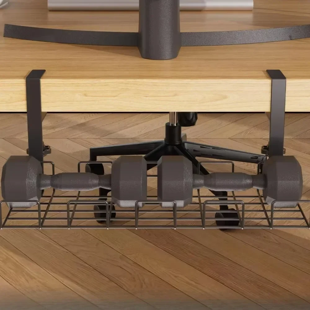 Under Table Storage Rack Retractable Cable Tidy Rack No Drill Cable Management Tray Home Office Desk Sturdy Metal Wire Organizer