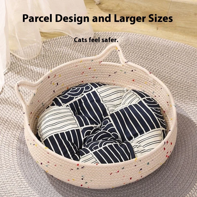 Cat's Nest Dog's Nest Small Pet Round Cotton Rope Small House Easy To Clean Dog's Cat's Nest, Winter