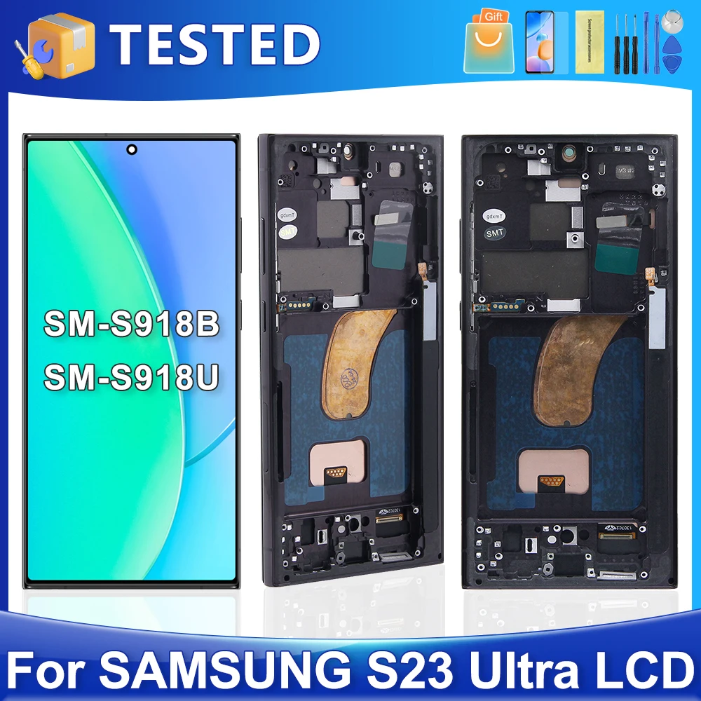 

6.8''S23 Ultra For Samsung Tested S918B S918U S918W S918N S9180 LCD Display Touch Screen Digitizer Assembly Replacement