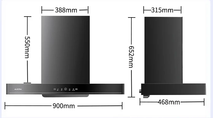 

Aokema range hood 20m ³ Household Kitchen High Suction Level 1 Energy Efficiency T102D Energy Saving One Button Cleaning