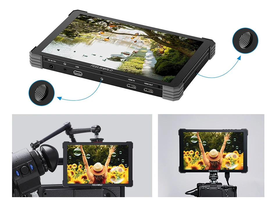 T10 10" Full HD Field Monitor 1920*1200 500Nit Brightness 1500:1 Contrast DSLR C