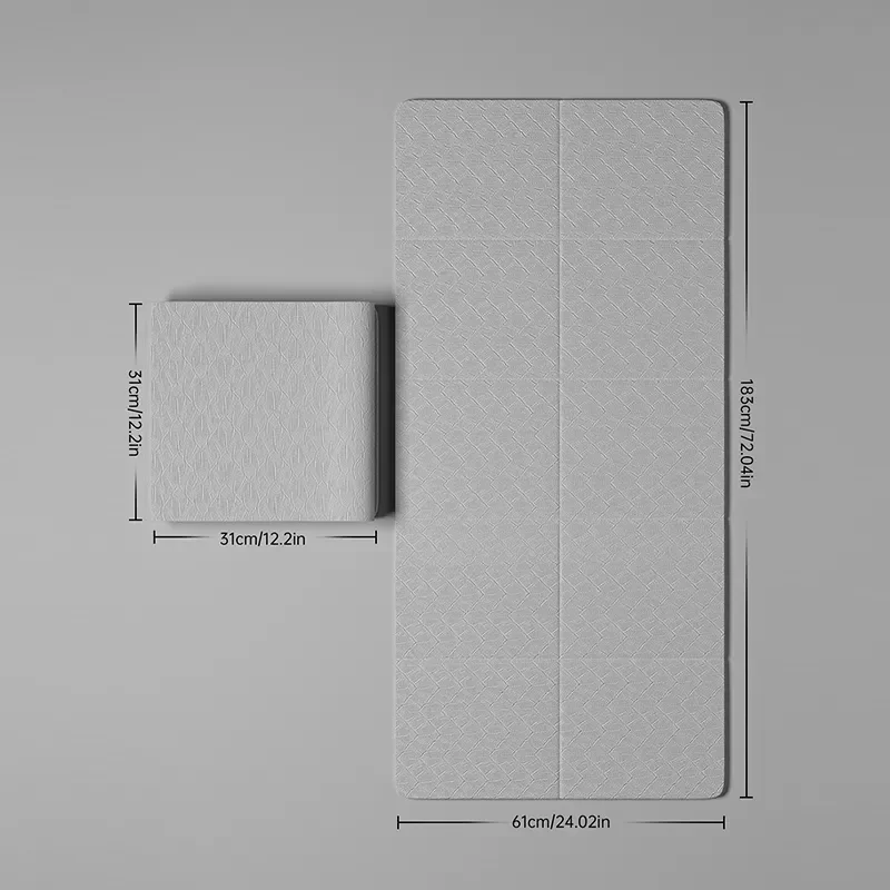 Yoga Mat Foldable Eco Friendly TPE Folding Travel Fitness Exercise Double Sided Non-slip Yoga Pilates Floor Workouts Sports Floor Mats