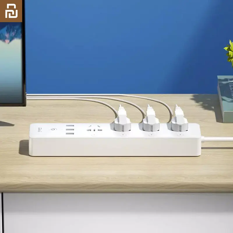 

Умный удлинитель Youpin CP5, Wi-Fi, голосовое управление, для Xiaomi Mijia APP, таймерный выключатель с 4 розетками и 3 USB-зарядными устройствами, 18 Вт, 1,8 м
