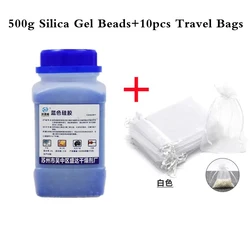 Waterproof Reusable Silica Gel Beads Moisture Absorber & Dehumidifier (500g Blue 10 bags)