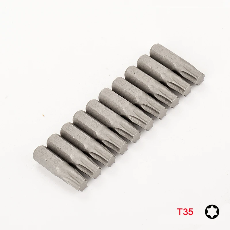 10pcs S2 합금강 25mm 긴 Torx 스크루 드라이버 비트 세트 1/4 육각 섕크 T8 T10 T15 T20 T27 T30 T35 T40 스크류 드라이버 비트