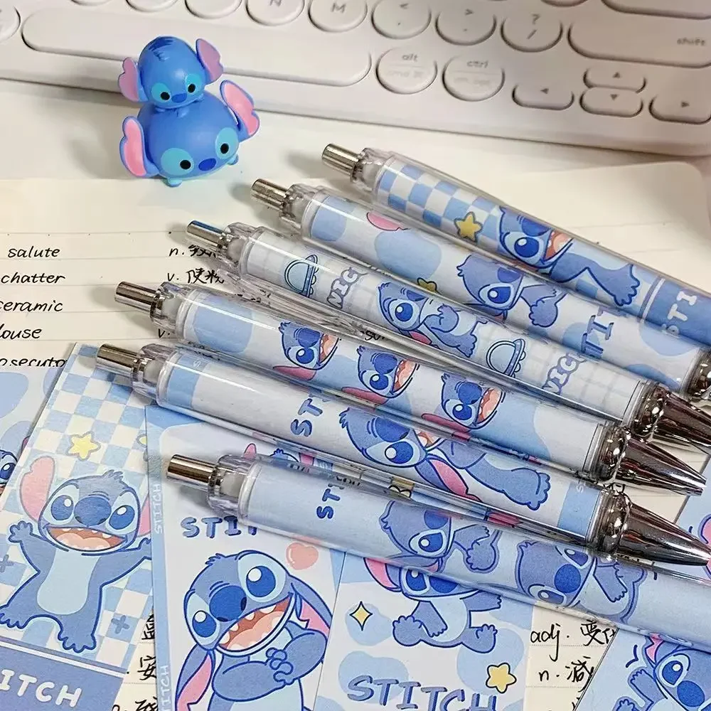 

Cute Disney Stitch Pens Kawaii 0.5mm Black Press Gel Pen Cartoon Lilo & Stitch Signature Stationery Student Toy Gifts