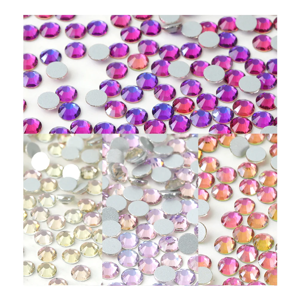 

ss3-ss30 Velvet system sparkling Art nail flat back Non Hot rhinestones Fix crystal strass diamond glitter stone for DIY garment