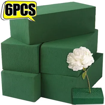 1-6Pcs Floral Foam Blocks for Fresh and Artificial Flowers Wet Floral Foam Blocks for Home Wedding Party Holiday Decorations 1