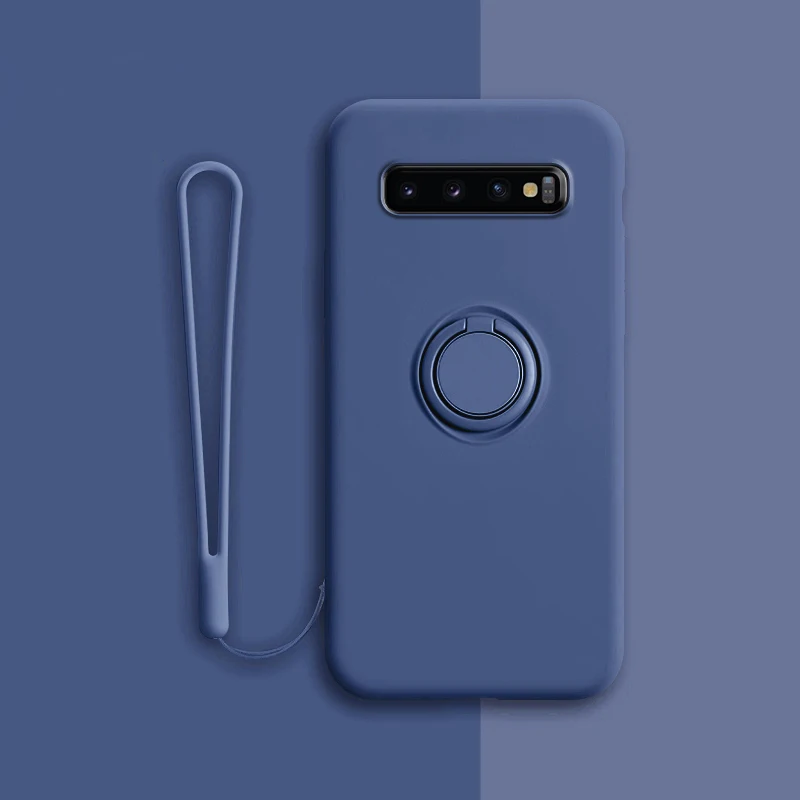 thumbnail image 1 of Soft Silicone Case For Samsung Galaxy S10 Plus S21 S20 FE Ultra S Note 20 9 10 S9 S8 S10E E Note20 Note9 Cover Ring Holder Stand, 1 of 5