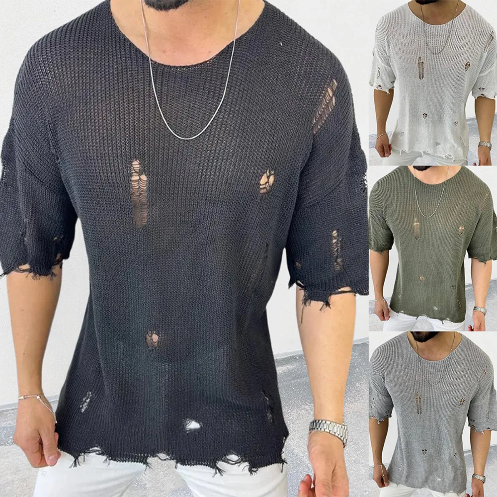 【DEARMINE】Terry Round Short Sleeve Knit CIDER Women's Knit Collar Geometric Button Short Sleeve Top