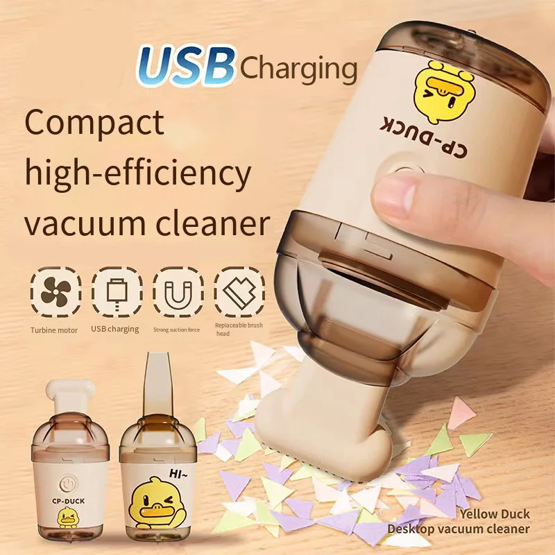 Desktop Vacuum Cleaner Powerful Rubber Slag Suction for Children and Students