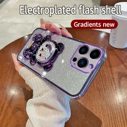 Candy Bear Stand Holder Glitter Phone Case - Soft Cover with Sparkling Design for OnePlus ACE3V (PURPLE)