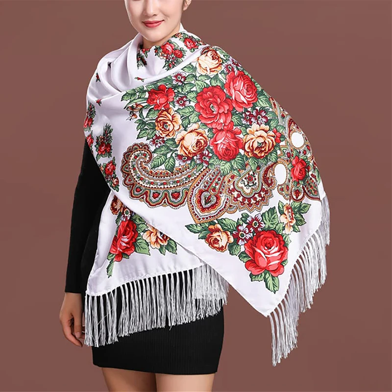 

2023 New Women Designer Winter Scarf Pashmina Flower Embroidery Shawls Female Bufandas Foulard Warm Hijab Wraps Travel Stoles