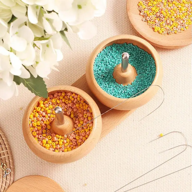 Wood Bead Spinner String Seed Beads Quickly Beading Bowl Loader Kit Wooden  Crafts Bead String Loader Jewelry Making Tools - AliExpress