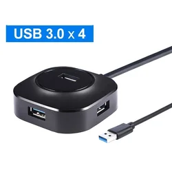Répartiteur de HUB 3.0/2.0, 4 Ports, câble de 200cm, Micro USB Multiple, expansion pour ordinateur PC, USB HUB 3.0 Multi USB 3.0 