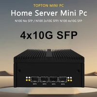 Factory Micro Firewall Appliance Intel N100 Quad Core Fanless Mini PC 2x10G SFP+ 2xi226-V 2.5G Network Gateway Soft Router PC 1