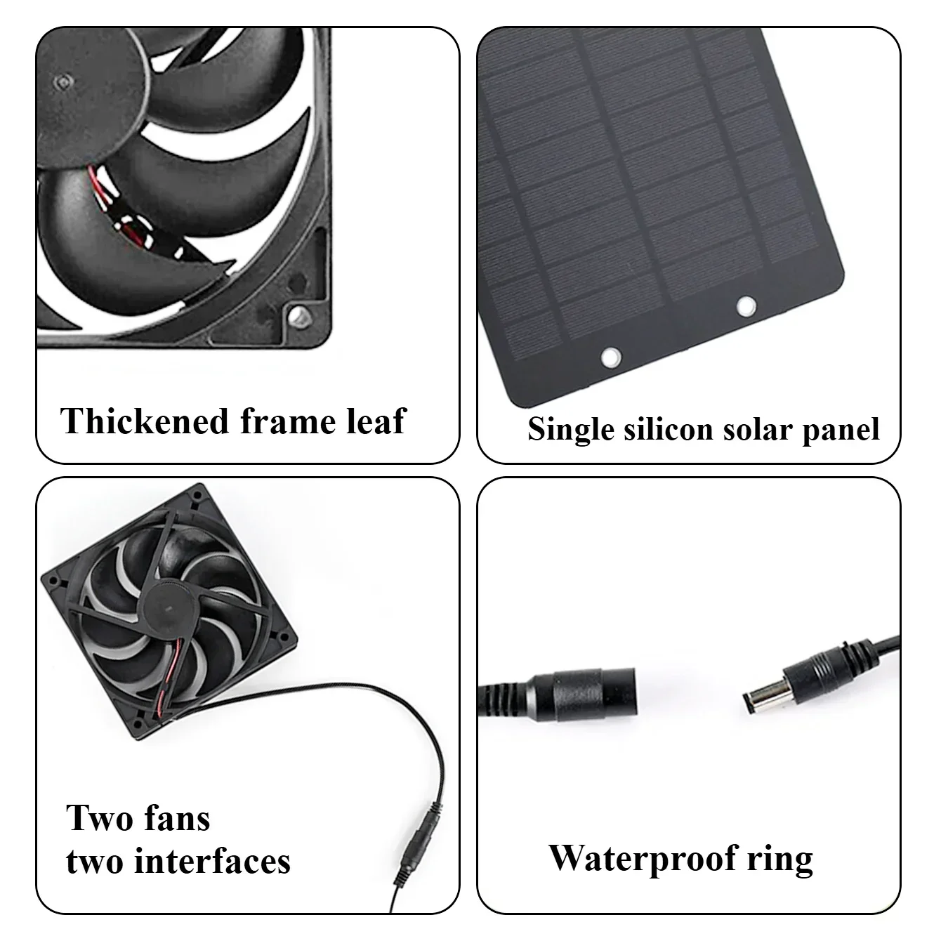 6-inch Solar Ventilator 15W-25W Is Suitable for Quiet Energy-saving and Environmental Protection in Henhouses and Kennels EESBAO