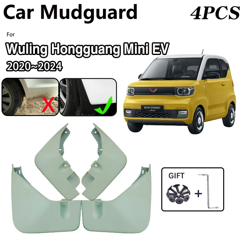 

Car Baking Paint MudFlaps For Wuling Hongguang Mini EV 2020~2024 Mud Flaps Guards Splash Front Wheel Fender Mudguard Accessories