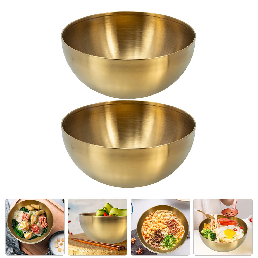 

2Pcs Mixing Bowls Stainless Steel Salad Bowls Nesting Bowls Snacks Bowls Dessert Bowls Japanese Food Serving Bowls Cooking