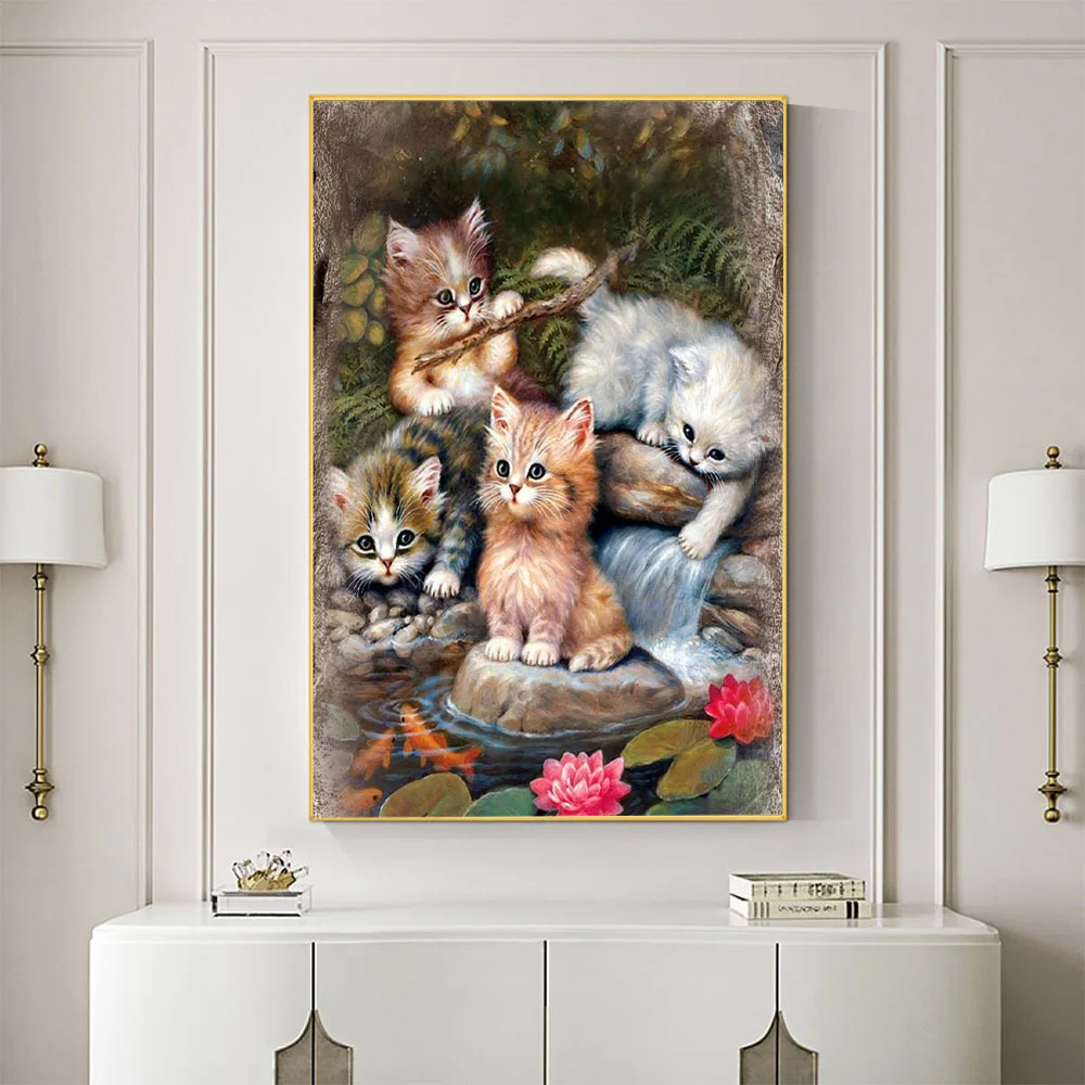 Animal Cat DIY Embroidery Cross Stitch 11CT Kits Needlework Craft Set Printed Canvas Cotton Thread Home Decoration Design cross stitch kit