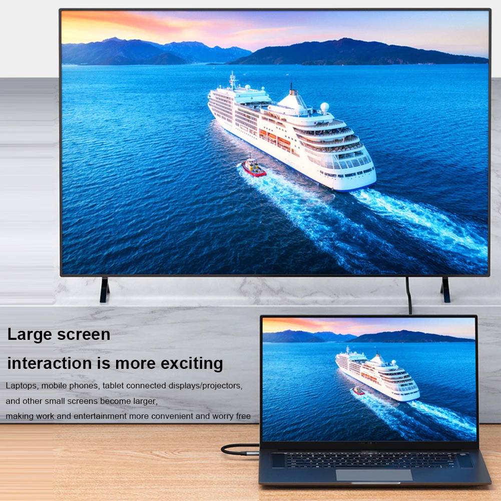 C타입-디스플레이 포트 1.4 케이블 변환기, 32.4Gbps USB C에서 DP 1.4 어댑터, 지지대 다이내믹 HDR, 맥북 에어, 프로 노트북, 모바일용