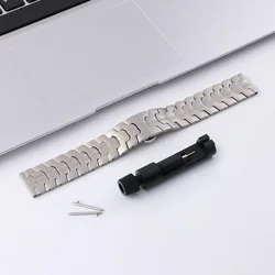 Stainless Steel Business Wristband Strap - Premium Metal Bracelet for Huawei GT 46mm (Titanium )