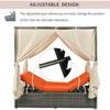 Outdoor Daybed with Curtain Canopy Bed Patio Furniture Adjustable Sunbed Set All-Weather Rattan Sun Lounger Patio Wicker Sofa 4