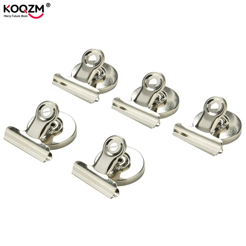 5pcs Clip Memo Note Message Holder Silver Metal Clamp