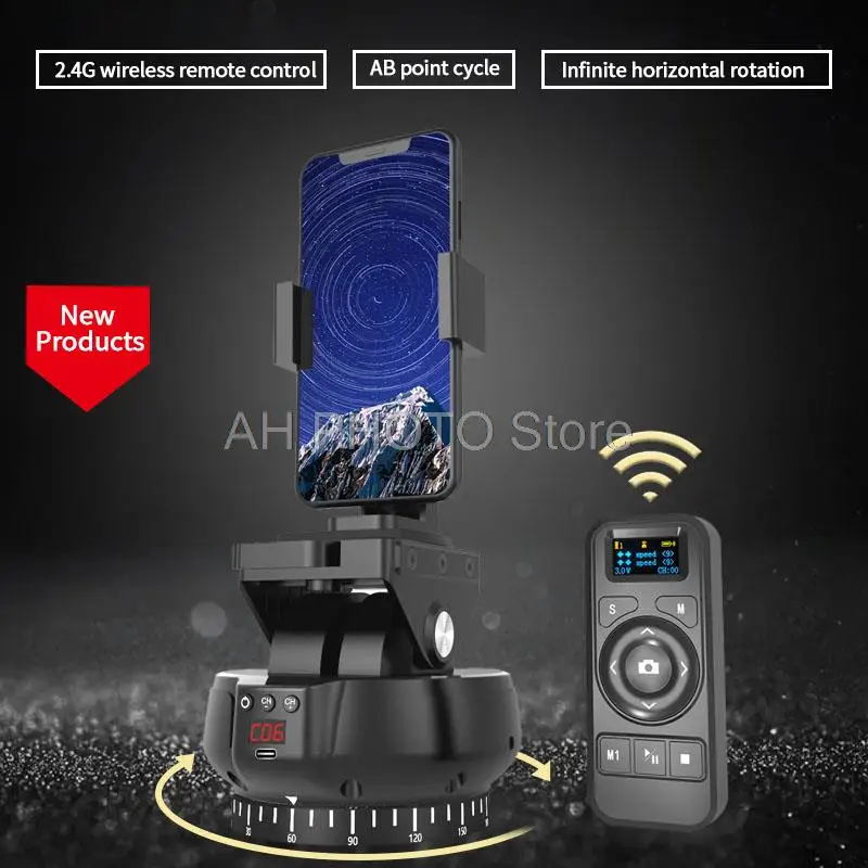 YT-1200 Auto Motorized Rotating Panoramic Head Remote Control Pan Tilt Tripod Head Stabilizer for GOPRO DSLRS Cameras Photo