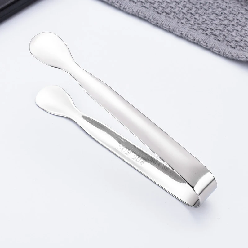 Stainless Steel Clip Tool 1/2/4PCS Stainless Steel Clip Ice Tong Bread Food BBQ Clip Barbecue Ice Clamp Tool Bar Kitchen Accessories 10.8cm