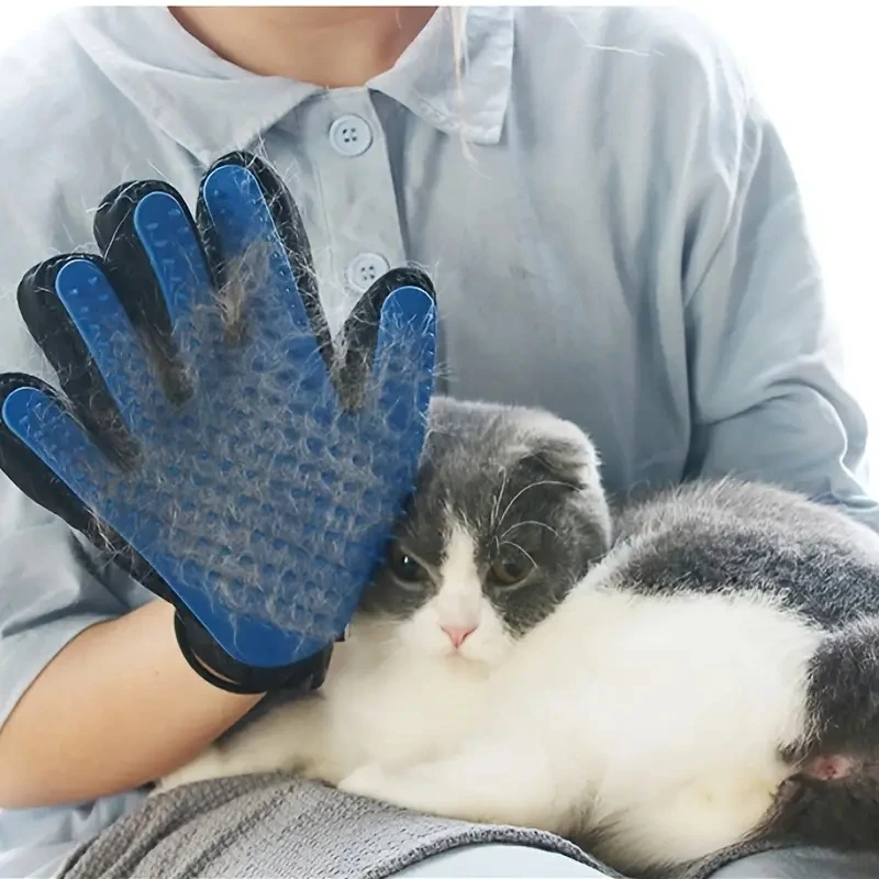 Bath Brush Cat Dog Comb Grooming Glove Pet Shedding Grooming Gloves Comb Hand Shaped Glove Five Fingers pet Clean Color