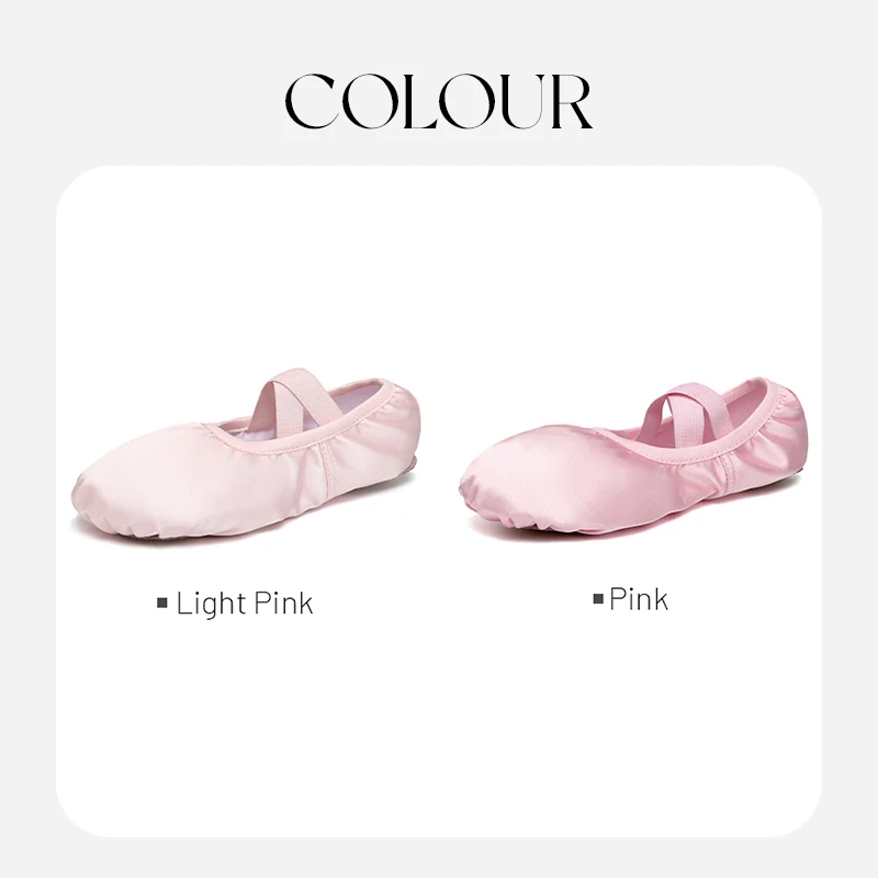 DKZSYIM Women Ballet Shoes Girls Satin Dance Slippers Split Sole Gymnastics Yoga Dancing Shoes Children Adult Ballerina Shoes 2