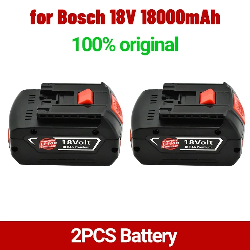 

for Bosch 18V 18000mAh Electric Drill Rechargeable Li-ion Battery BAT609 BAT609G BAT618 BAT618G BAT614 + 1Charger